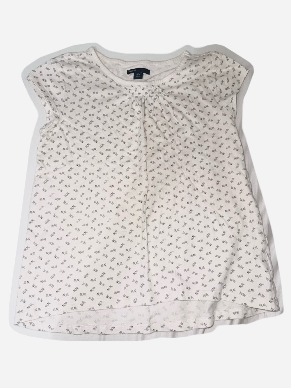 GapKids Girls White Floral Cap-Sleeve Top